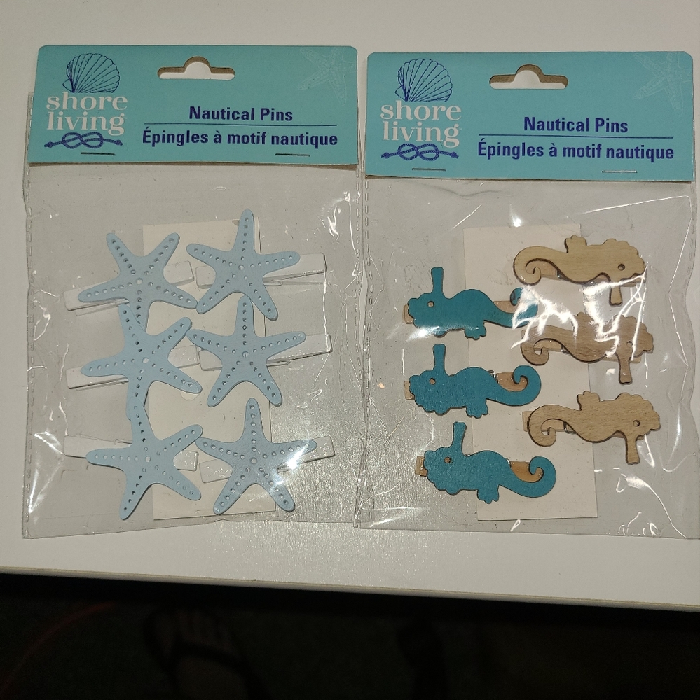 Shore Living Nautical Pins Seahorse and Starfish